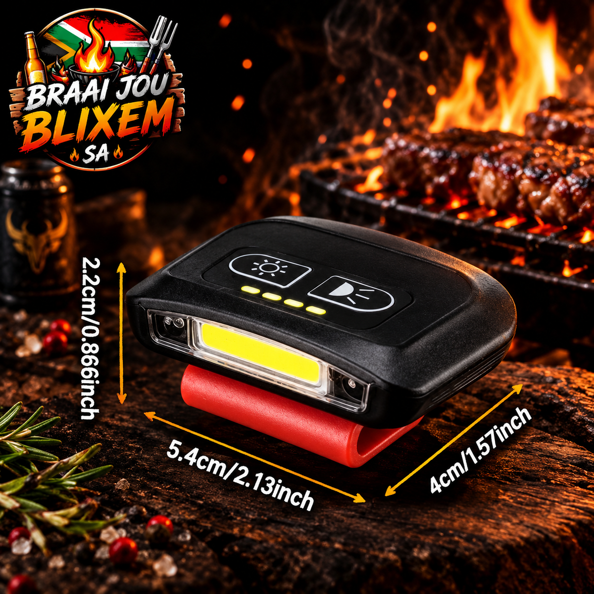 Braai Jou Blixem Hoedliggie – Herlaaibaar met USB-C